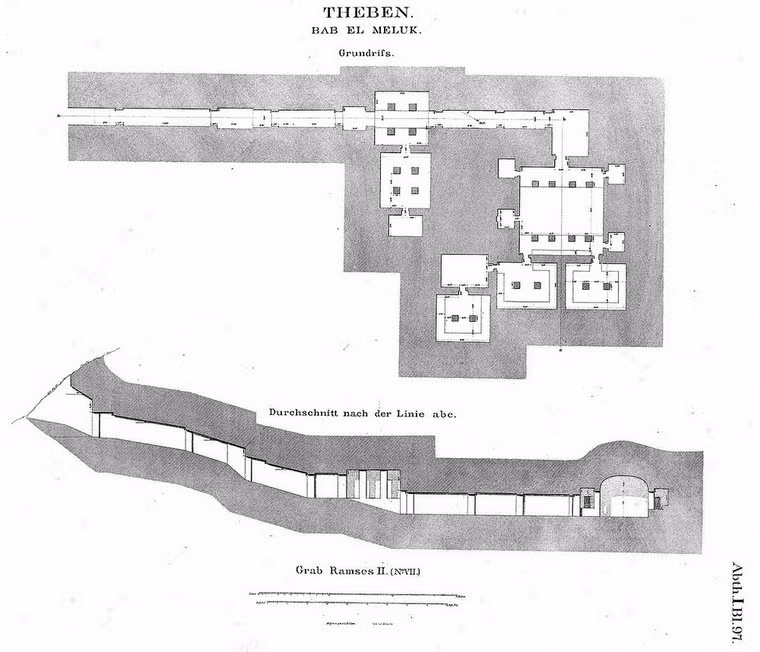 Ngôi mộ KV7 là bãi chôn lấp ban đầu của Ramses II (còn gọi là Ramses Đại đế), vị vua Ai Cập cổ đại trị vì từ 1279 đến 1213 TCN. Ngôi mộ rộng 8.800 m2 này được cho là đã từng chứa đựng những kho báu khổng lồ của người Ai Cập cổ đại.