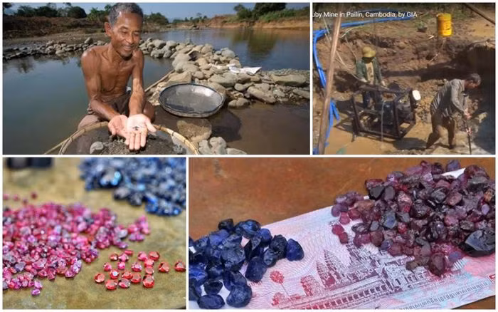 Mỏ đá quý Sapphire ở Pailin, Cambodia, giáp biên giới Thái Lan được khai thác hơn 1 thế kỷ qua.