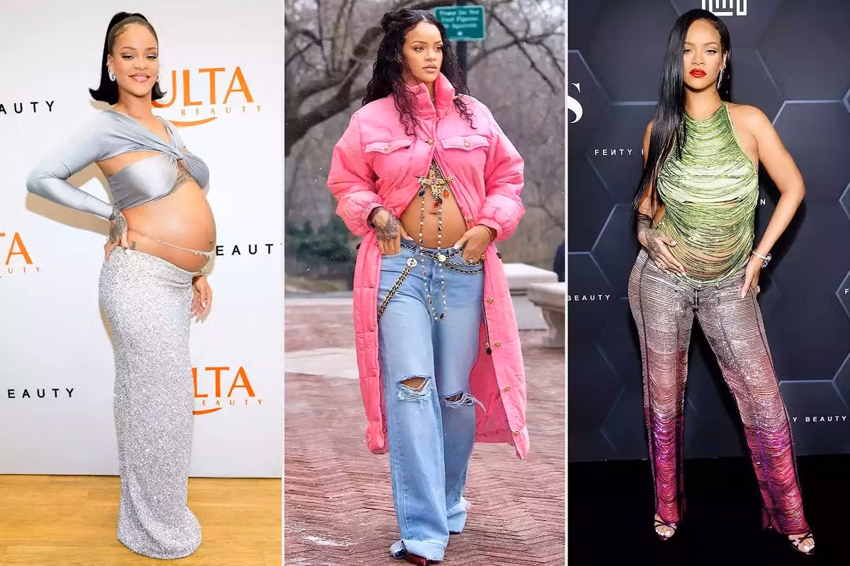 Nội y lưới, phụ kiện kim cương quanh bụng, váy cao su... đã tạo nên một Rihanna thật khác, phá vỡ quy chuẩn thời trang truyền thống khi mang bầu. Để nhận xét mẹ bầu sành điệu nhất năm, đó chắc chắc là giọng ca Diamonds. "Tôi không cần che bụng bầu. Nếu thỉnh thoảng thấy mình mũm mĩm, tôi nghĩ đơn giản: 'Chà, đây chỉ là một đứa bé, không có gì đáng lo lắng cả'", Rihanna chia sẻ.