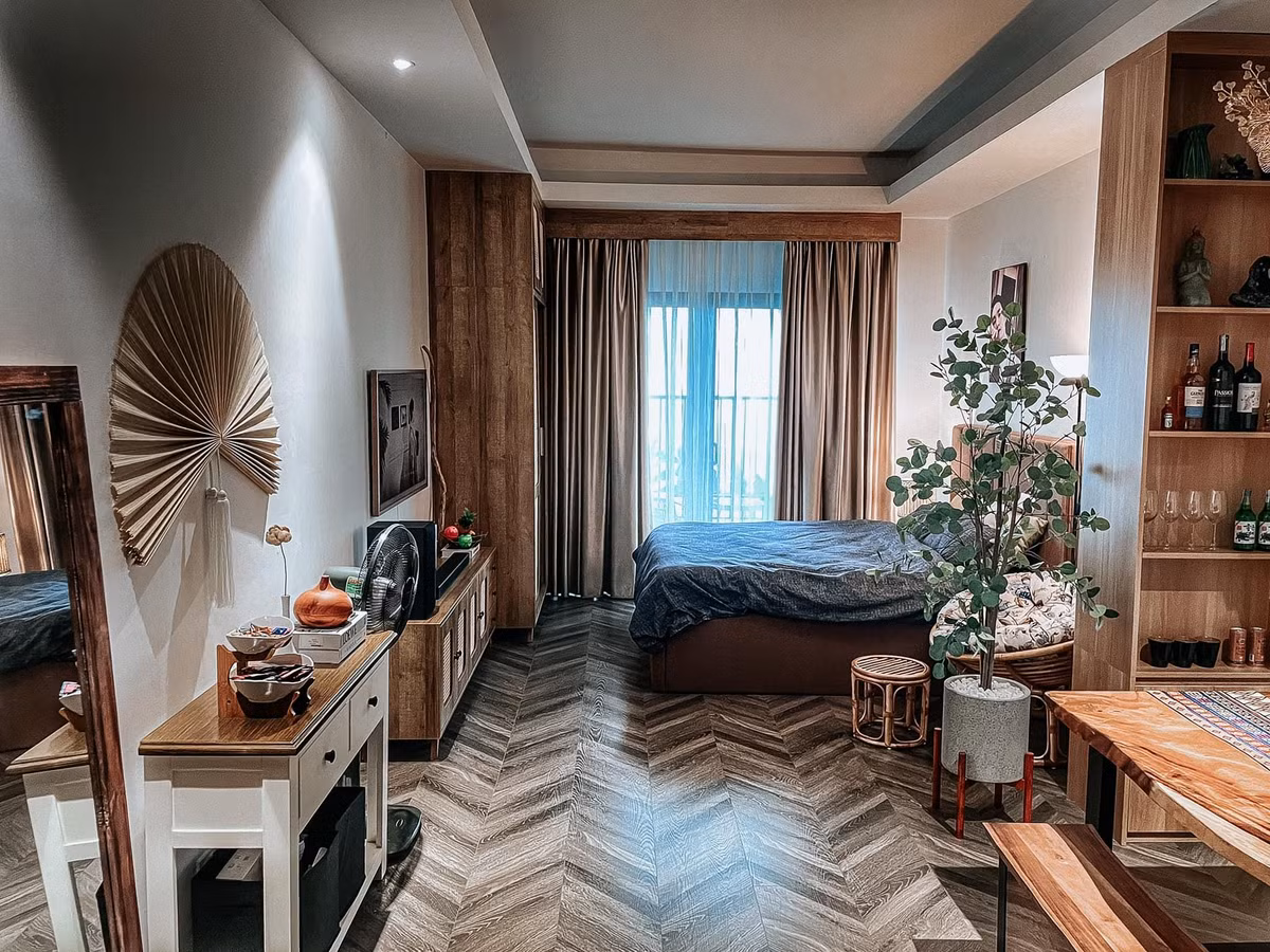 Can ho 41m2 cua chang trai doc than, view sieu dinh