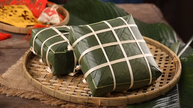 Banh chung nhan ca kho ki la nhat Viet Nam