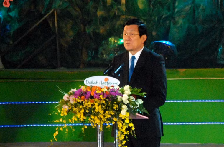  Chủ tịch nước Trương Tấn Sang phát biểu chúc mừng chính quyền và nhân dân Lâm Đồng