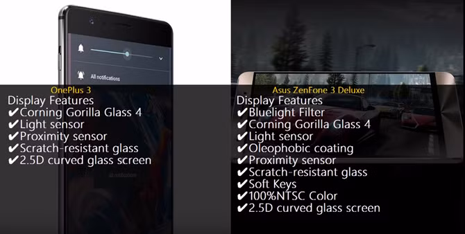 Cùng chạy Android 6.0.1 Marshmallow nhưng Zenfone 3 Deluxe tuỳ biến riêng với ZenUI, trong khi của OnePlus là Oxygen OS.