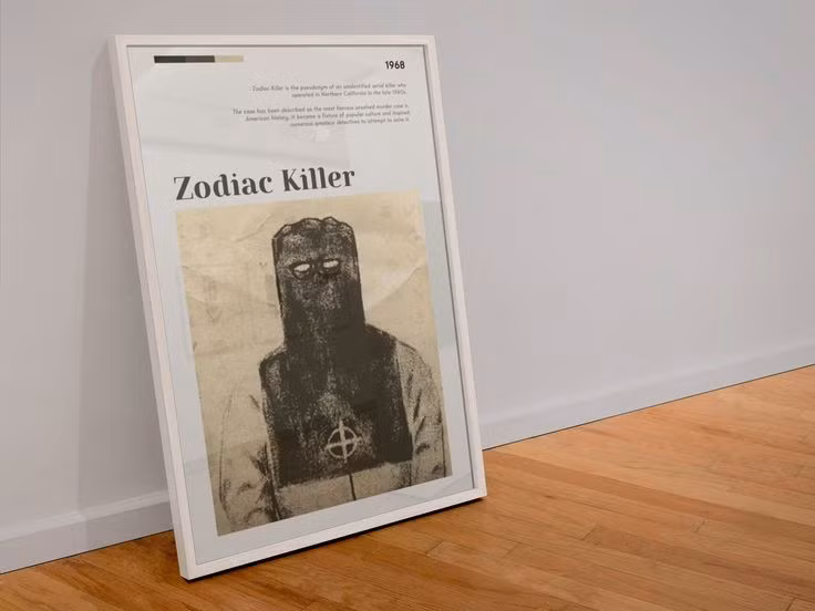  1. Hắn có thể đã giết nhiều người hơn con số chính thức. Zodiac Killer tự nhận đã sát hại ít nhất 37 người vào cuối những năm 1960, đầu 1970, nhưng cảnh sát chỉ có thể xác nhận 5 vụ án mạng do hắn thực hiện, với 2 nạn nhân may mắn sống sót. Ảnh: Pinterest.