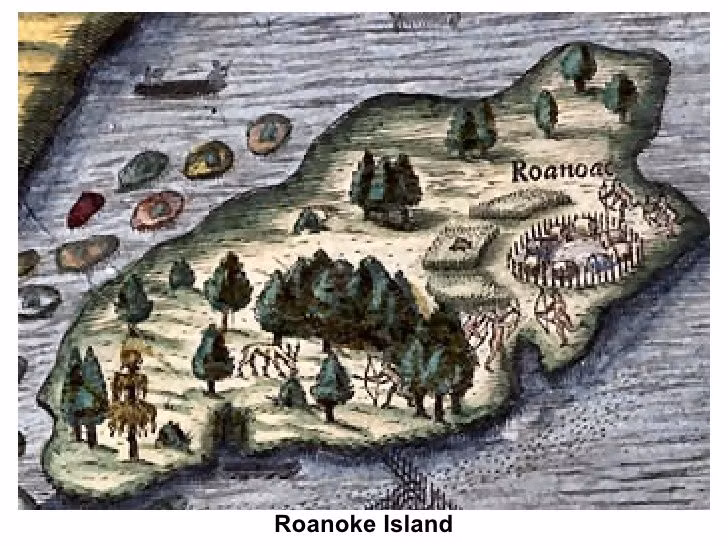  1. Roanoke là thuộc địa Anh đầu tiên ở Tân Thế Giới. Thuộc địa Roanoke được thành lập trên đảo Roanoke (Bắc Carolina ngày nay) năm 1587 dưới sự lãnh đạo của John White, với hy vọng trở thành khu định cư lâu dài đầu tiên của người Anh tại Bắc Mỹ. Ảnh: Pinterest.