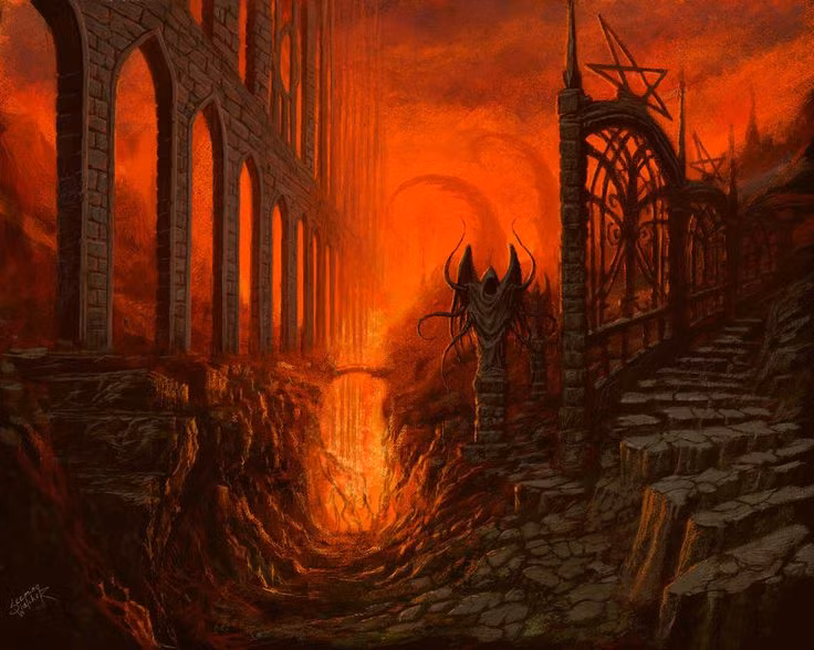  6. Tartarus là nơi giam giữ các Titan và tội nhân nặng nhất. Không phải tất cả linh hồn xấu đều bị đày xuống Tartarus, chỉ những kẻ gây ra tội ác tày trời như Titan Cronus hay Sisyphus mới bị trừng phạt vĩnh viễn tại đây. Ảnh: Pinterest.