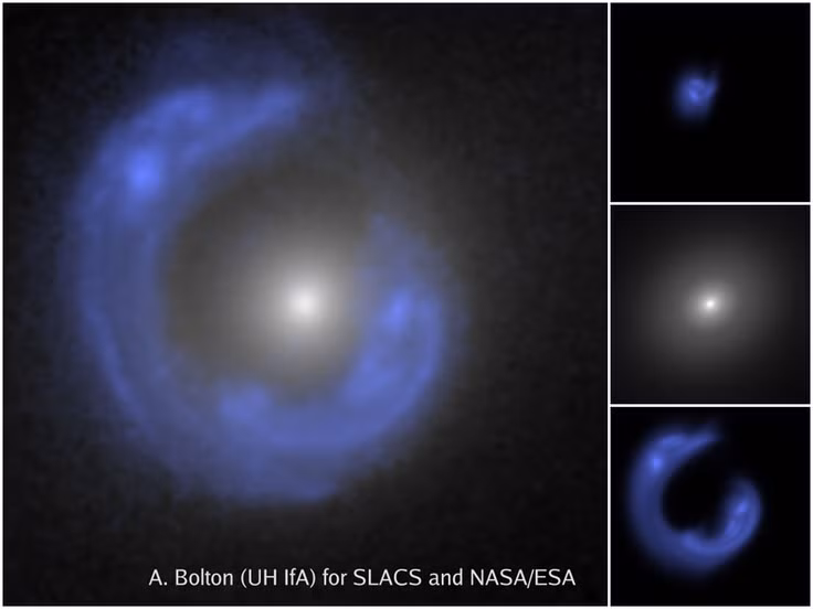  2. Tên gọi phổ biến nhất là "Vòng Einstein". Hiện tượng này được đặt theo tên của Albert Einstein, người đã dự đoán sự tồn tại của thấu kính hấp dẫn trong thuyết tương đối rộng của ông. Ảnh: Pinterest.