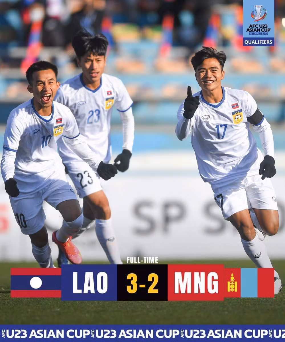 Duoc U23 Lao “tang” ve, U23 Thai Lan an mung nhu vo dich chau A