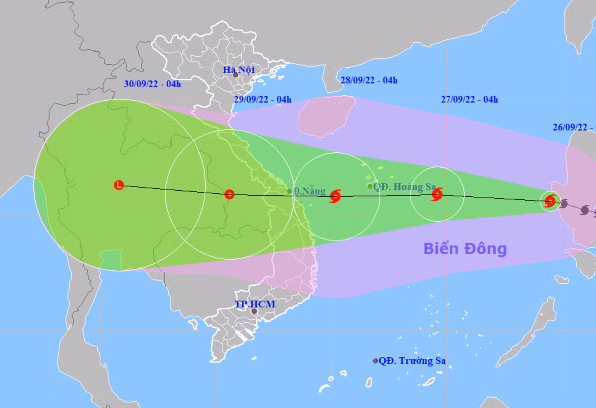 Bao so 4 giat cap 17, mien Trung mua to tu chieu 27/9