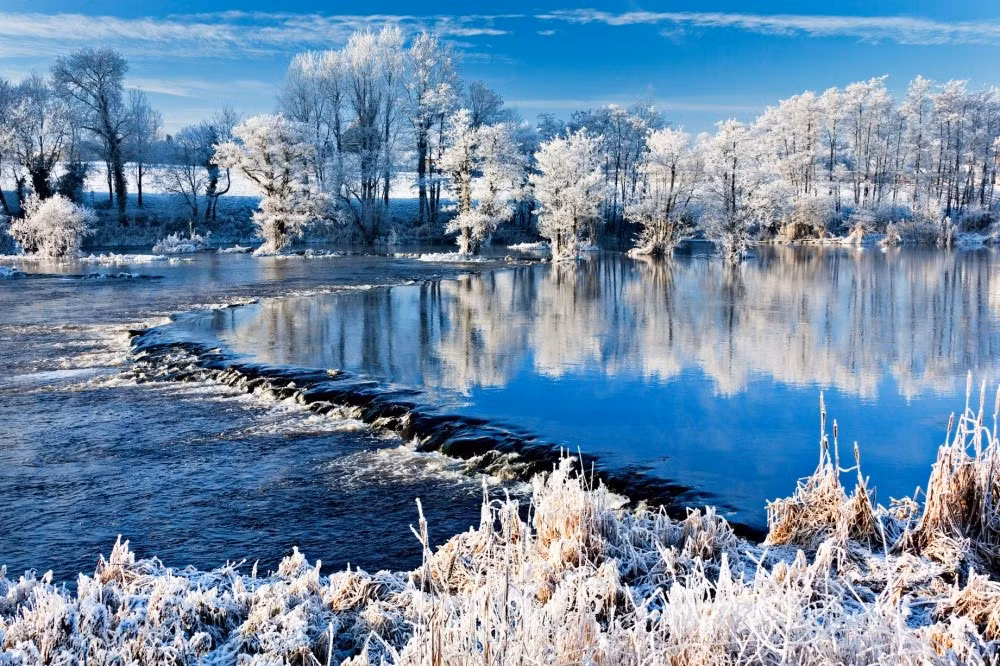 SôngShannon (Ireland) có làn nước trong vắt vào mùa đông.