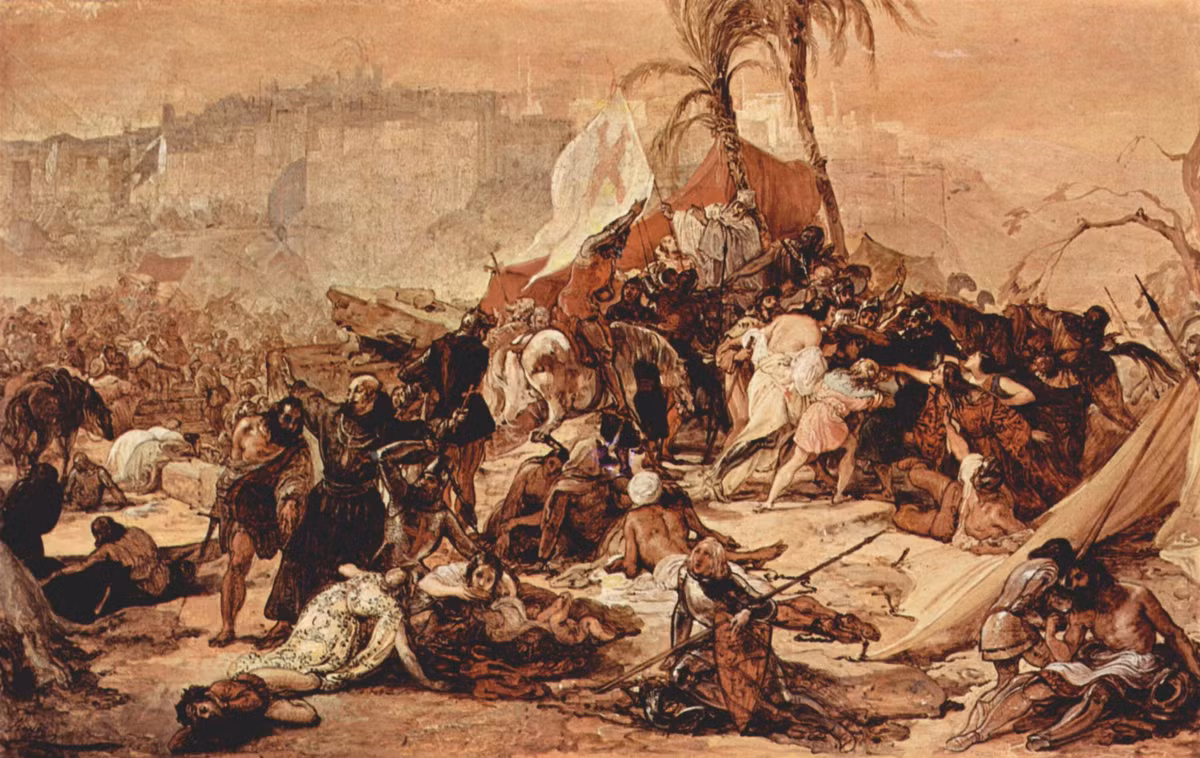Một thời gian sau, hoàng đế Frederic II quay sang đàm phán với vua Hồi Giáo Ai Cập và đạt được một hiệp ước hòa bình trong mười năm, khôi phục lại quyền kiểm soát Jerusalem, Nazareth và Bethlehem, thiết lập một hành lang từ Jerusalem ra biển cho những người Kitô giáo.