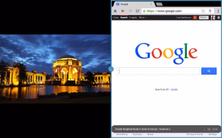  2. Chạy đồng thời hai ứng dụng Nhờ Multi-Window Mode của Samsung, bạn có thể mở hai ứng dụng và chạy chúng song song nhau trên màn hình chủ của máy.