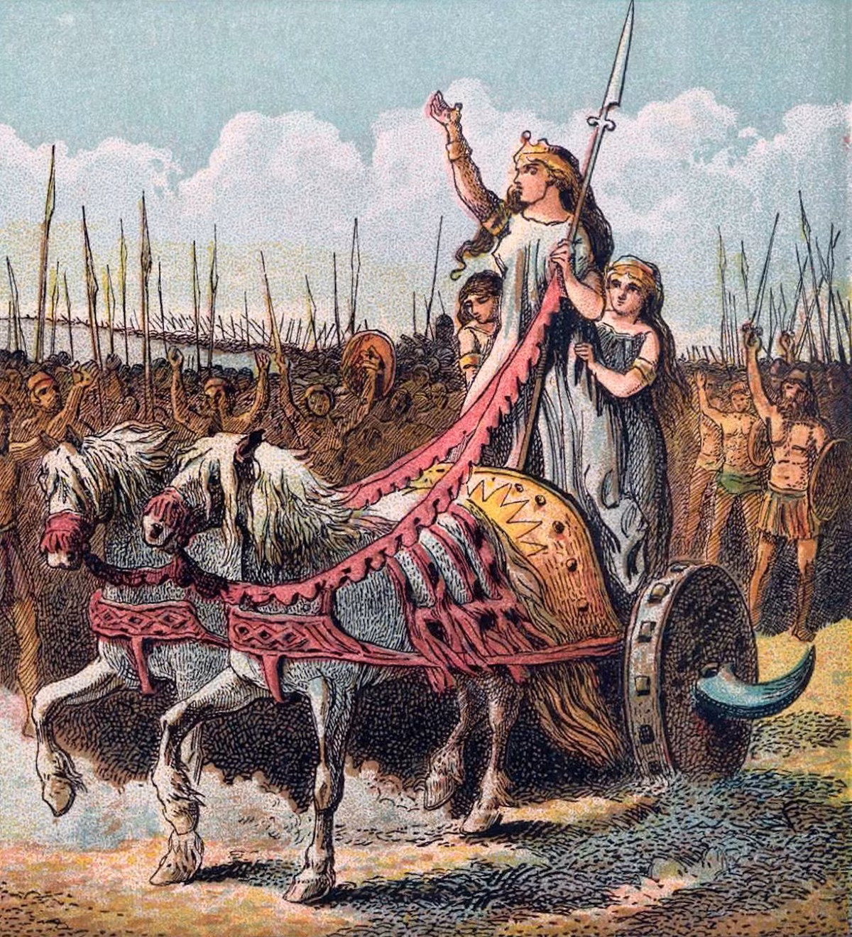 Ngay sau đó, đội quân của họ nhanh chóng tiến đến Londinium (London hiện nay). Sau khi chiến thắng binh đoàn số 9 của đế chế La Mã, họ thiêu hủy hoàn toàn hai thành phố Londinium và Verulamium. Ước tính khoảng 70.000 – 80.000 người đã thiệt mạng trong sự kiện này.