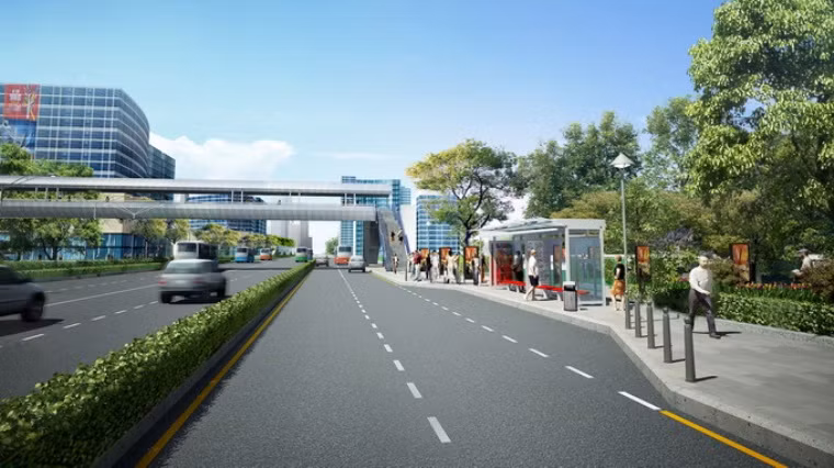 Trục XLHN sẽ có khu đa chức năng và nhà ở cao tầng kết hợp chỉnh trang Rạch Chiếc được xác định là khu vực nút giao thông quan trọng của thành phố. Khu vực này sẽ được tổ chức đô thị theo hướng bảo đảm ít ảnh hưởng đến hoạt động giao thông. (Phối cảnh thiết kế trục đường Xa lộ Hà Nội được quy hoạch.)