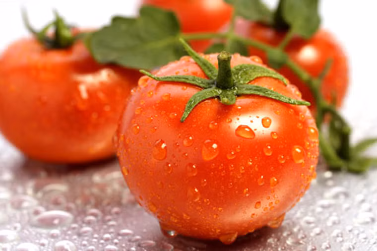 Cà chua. Lượng lycopene dồi dào quyết định màu đỏ của cà chua. Điều đặc biệt, chất này từng được các chuyên gia khẳng định tác dụng ngăn ngừa ung thư bàng quang, vú, cổ tử cung, phổi, tiền liệt tuyến và ung thư da.