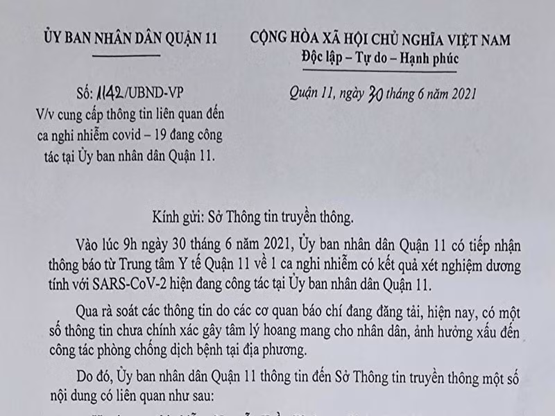 Quan 11 thong bao ve ca nghi nhiem la can bo UBND quan