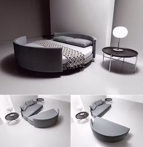 Sofa đôi tuyệt vời này có thể dễ dàng chuyển đổi thành một chiếc giường. Đó là một giải pháp tiết kiệm không gian thực sự tuyệt vời cho tất cả những người sống trong một căn hộ nhỏ.