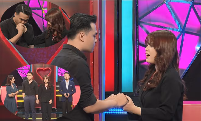 Sau khi nắm tay nhau trao cảm xúc, cặp đôi đã cùng bấm nút hẹn hò trong niềm vui của ông bà mối.