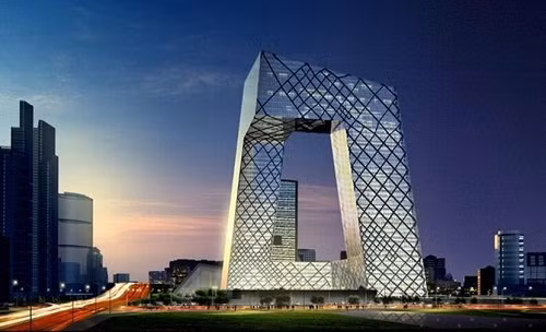Trụ sở đài truyền hình Trung Quốc với lối kiến trúc hết sức độc đáo.