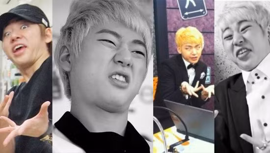 Zico nhóm Block B làm đủ kiểu nhăn nhó khi bị ống kính máy ảnh chĩa vào mặt.