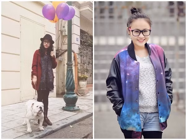 Điểm nhấn ấn tượng ở cô nàng là cặp kính đen bản to đậm chất teen. Bột Giặt luôn tạo hình ấn tượng trong các shoot hình.