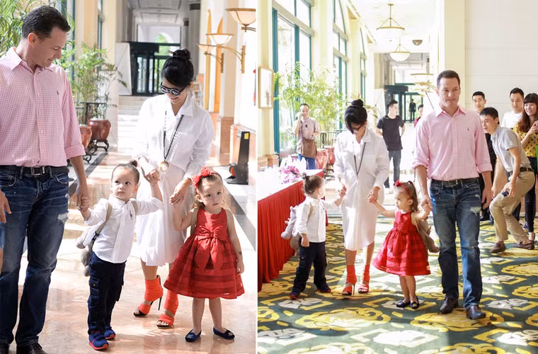 Ngắm hai bé kháu khỉnh, đáng yêu của Hồng Nhung.