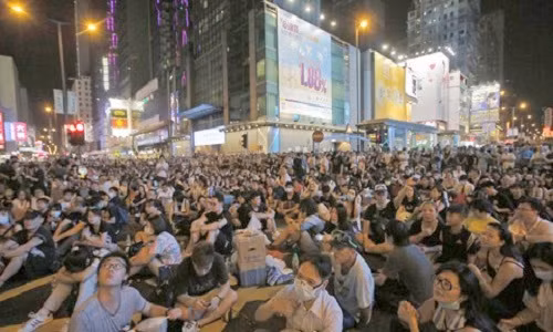 Người biểu tình ở Hong Kong.