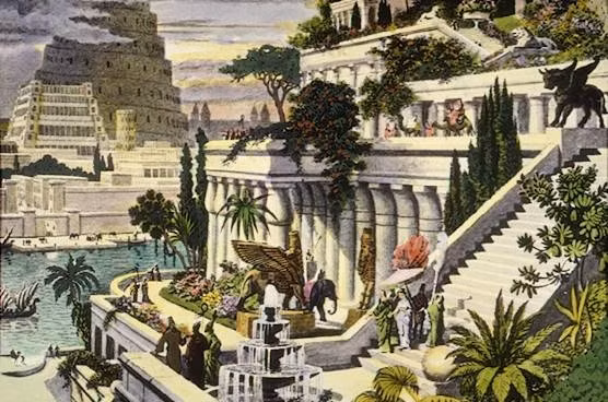 Nơi đây còn nổi tiếng với việc vườn treo Babylon được cho là nằm ở thành phố Babylon. Công trình này tiêu biểu cho kỹ thuật xuất sắc của con người.