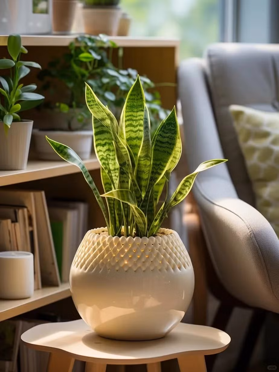 Cây cảnh này có chiều cao khoảng 50-60cm. Đặc điểm nổi bật của chúng là những chiếc lá "kỳ quái", với những hoạ tiết rằn ri trên những tán lá thẳng đứng và cứng cáp. Thân hình cây dạng dẹt hoặc tròn, mọng nước, nhìn hơi sắc nhọn nguy hiểm nhưng thân lại rất mềm, không làm đứt tay khi ta chạm vào. 