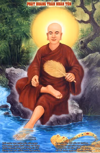Tranh vẽ Phật hoàng Trần Nhân Tông. Ảnh: internet