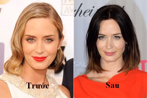 Người đẹp phim “Yêu nữ thích hàng hiệu” Emily Blunt trẻ trung, năng động hơn khi chọn tóc nhuộm màu nâu sô cô la thay vì tóc màu vàng sáng và nhuộm highlight trước đó.