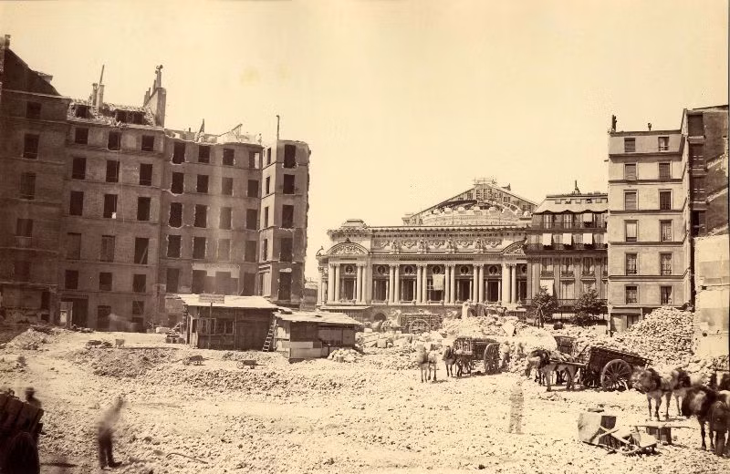 Công trường xây dựng nhà hát Opera Paris mới, 1866.