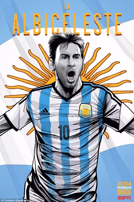 Đại diện cho tuyển Argentina không ai khác là tiền đạo số một của CLB Barcelona, thần đồng bóng đá thế giới một thời Leonel Messi.