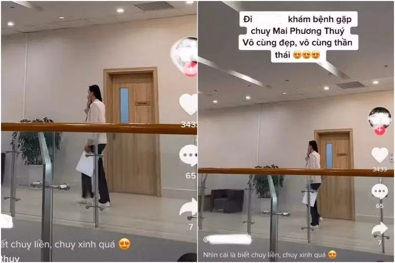 Một lần khác, người đẹp bị fan phát hiện xuất hiện hết sức giản dị ở bệnh viện, đôi chân dài chiếm trọn ánh nhìn.