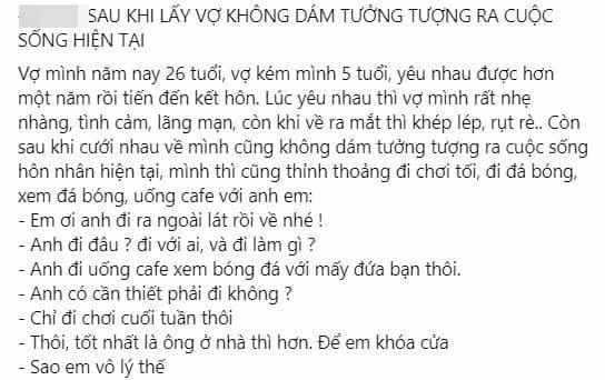 Chang trai soc vi khong the tuong tuong ra cuoc song hau hon nhan