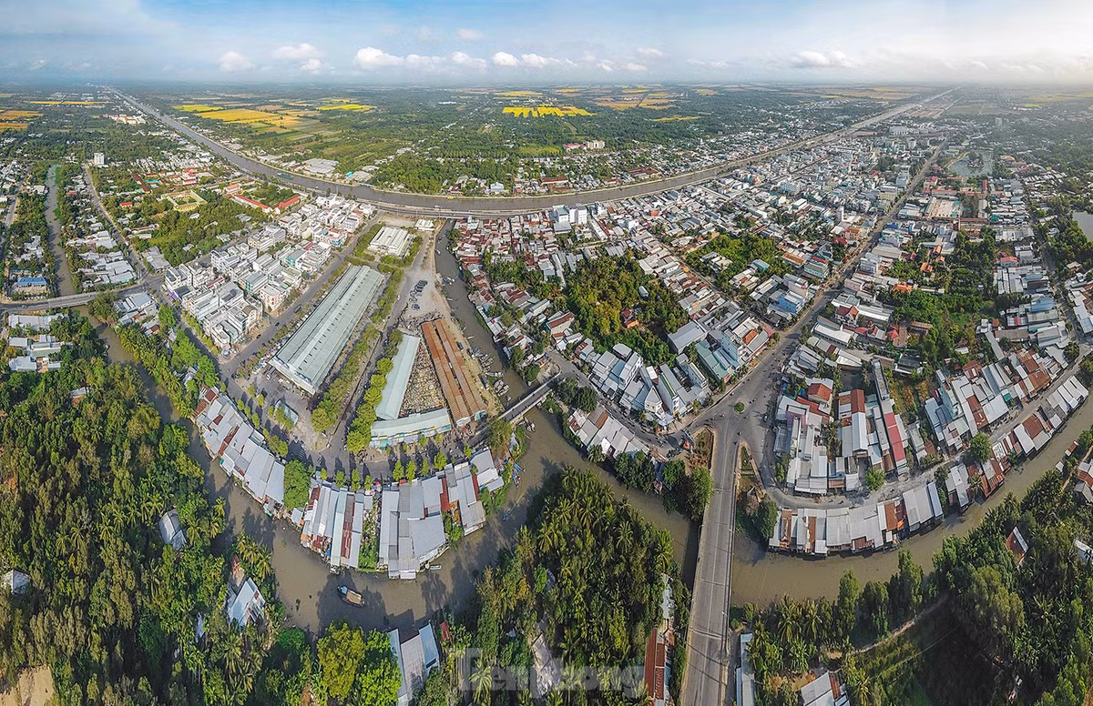 Toàn cảnh thành phố Vị Thanh, tỉnh Hậu Giang.