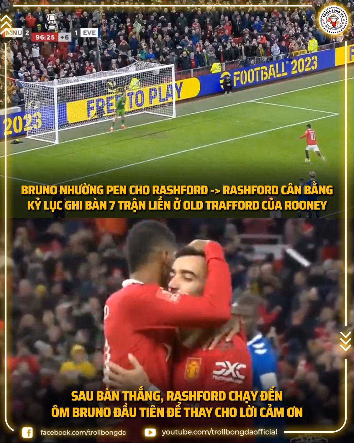Sự đoàn kết của các cầu thủ MU. (Ảnh: Troll Bóng đá).