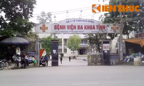 Bệnh viện Đa khoa tỉnh Hòa Bình, nơi xảy ra vụ việc đau lòng.