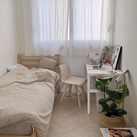 Phòng ngủ nhỏ 10m2 vẫn đẹp hiện đại nhờ kiểu thiết kế này Phong ngu nho 10m2 van dep hien dai nho kieu thiet ke nay