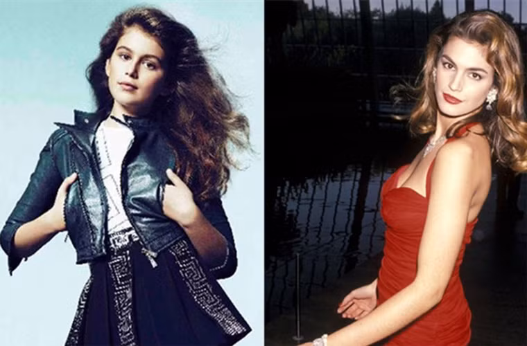 Thừa hưởng nét đẹp hình thể và khuôn mặt cùng khả năng người mẫu của mẹ Cindy Crawford, cô bé Kaia Gerber 13 tuổi được xem là bản sao hoàn hảo của siêu mẫu lừng lẫy một thời.