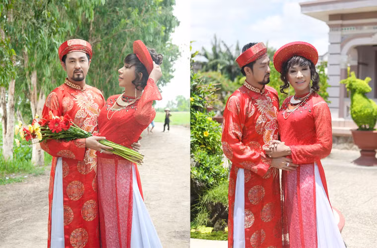 Nhiều người nghĩ rằng, đây có thể là ảnh cưới của "bà tám showbiz" sau một thời gian lấp lửng nghi án đồng tính. Tuy nhiên, sự thật thì những hình ảnh này được lấy từ bộ phim ca nhạc "Tình nghèo có nhau" mà Long Nhật vừa trình làng.
