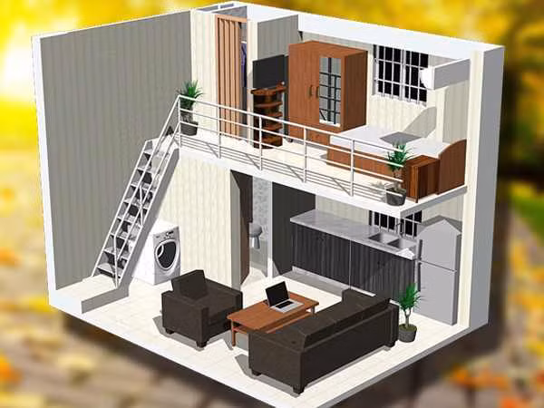 Nội thất sử dụng ở cả tầng trệt và gác lửng nên tiết chế, không nên mua sắm quá nhiều đồ đạc vì dễ tạo cảm giác chật chội, bí bách