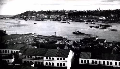 Vùng Nizhny Novgorod 1912-1914: Vùng núi của Nizhny Novgorod nhìn từ bờ trái của sông Oka.