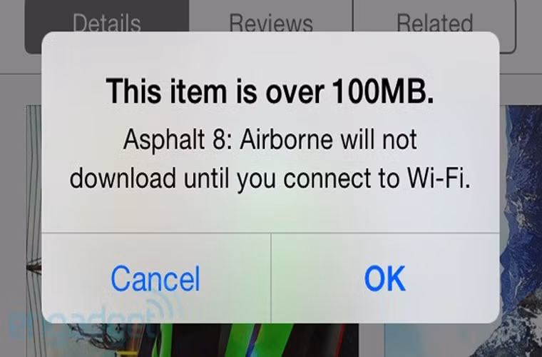 Apple tăng dung lượng tải ứng dụng lên 100 Mb. Với hệ điều hành mới, dung lương tải ứng dụng trên App Store được tăng từ 50 Mb lên tới 100 Mb.