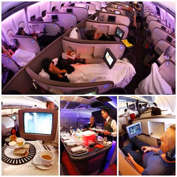 7. Chuyến bay từ New York đến Singapore với hãng hàng không Anh Virgin Atlantic với giá vé lên tới 21.000 USD. Với chuyến bay này, hành khách sẽ được tận hưởng cảm giác êm ái trên chiếc giường ngả từ ghế, màn hình giải trí riêng và các thiết bị công nghệ hiện đại khác.