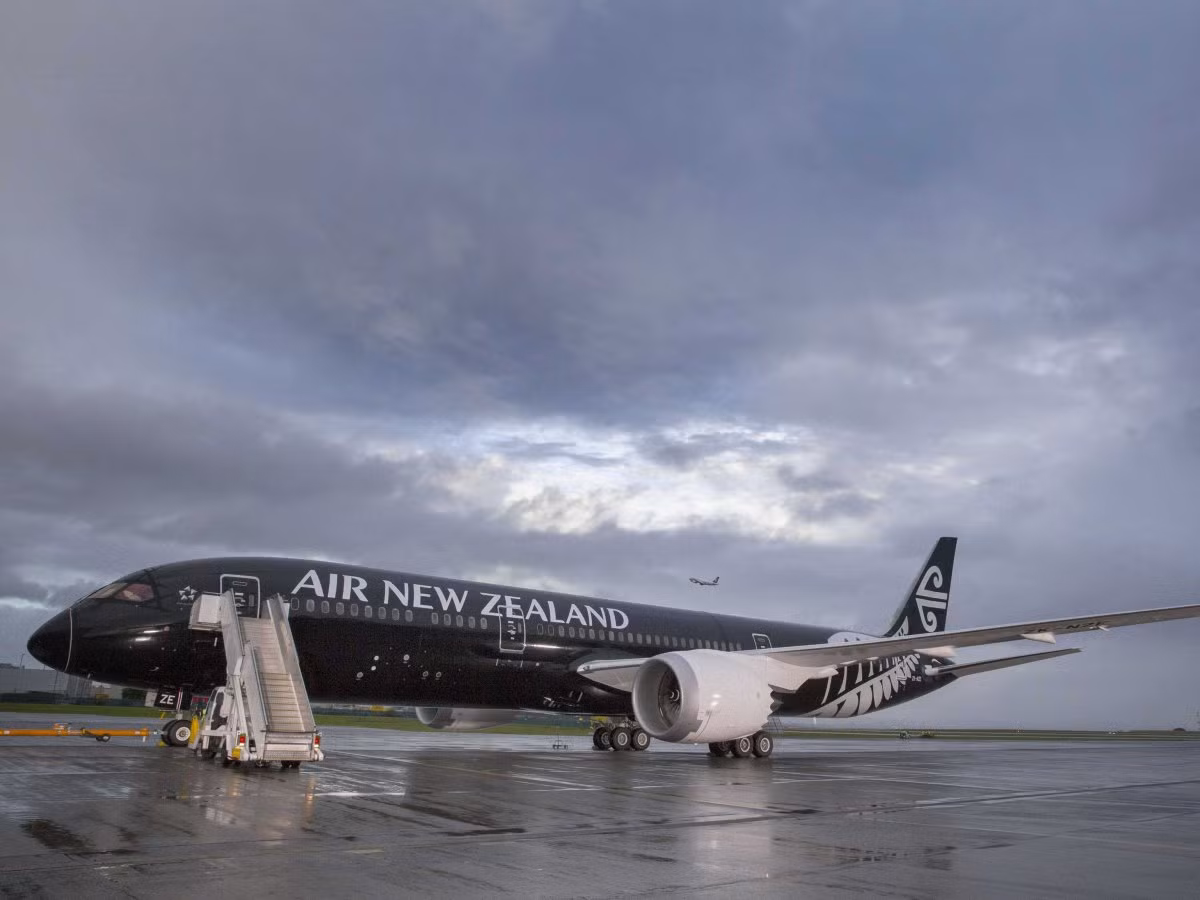 1. Hãng Air New Zealand. Với thiết kế đen trắng cùng logo Maori Koru trên đuôi, máy bay của Air New Zealand luôn thu hút mọi ánh nhìn.