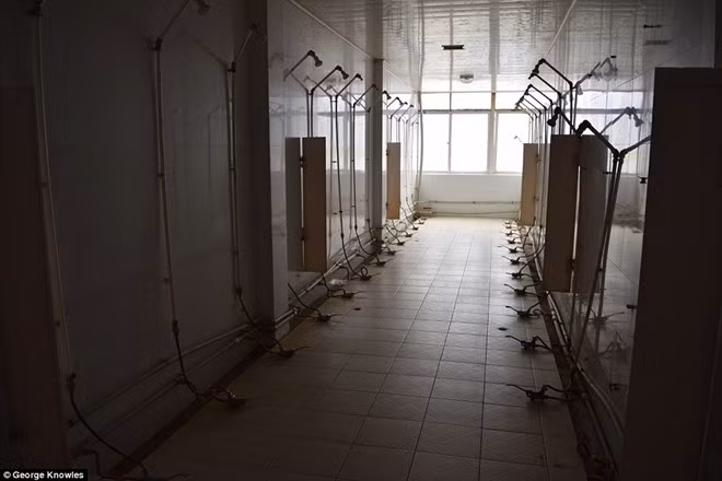 Phòng tắm chung tối đa 20 công nhân sử dụng trong cùng thời điểm. Họ phải sử dụng bàn đạp chân để xả nước. Sau nhiều chỉ trích về điều kiện làm việc nghèo nàn trong các nhà máy lắp ráp iPhone, Apple và Pegatron đã đồng ý cho cánh báo chí vào thăm quan nhằm xoa dịu dư luận. Tuy nhiên ký túc xá dành cho công nhân là nơi bất khả xâm phạm.