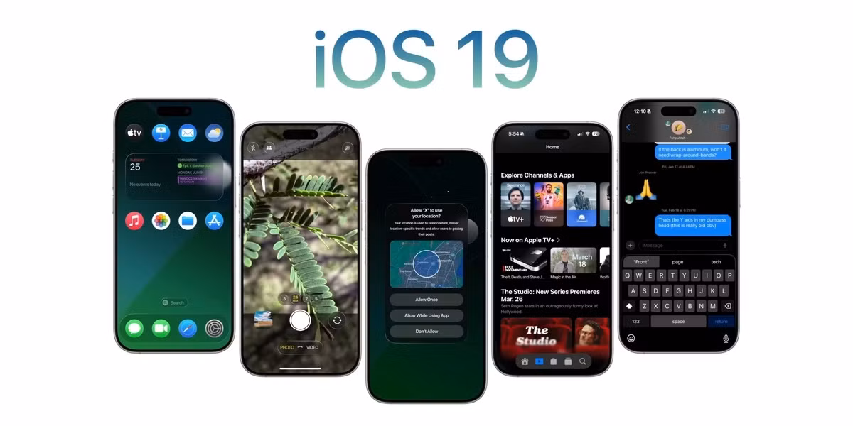 Trong một video khác trên podcast Genius Bar, Prosser cho thấy ảnh chụp màn hình của ứng dụng Tin nhắn (Messages) trên iOS 19. Các chi tiết đáng chú ý gồm vòng tròn bao quanh nút bấm phía trên với hiệu ứng bóng bẩy, bàn phím cũng có góc bo tròn.