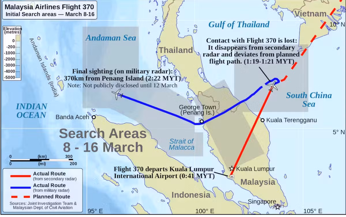 Kiểm soát không lưu đã mất liên lạc ngay khi máy bay đi vào không phận Việt Nam trên Vịnh Thái Lan. Radar quân sự sau đó đã theo dõi chuyến bay và phát hiện nó đã quay đầu chữ U bất ngờ và lao xuống biển. Liên lạc bị mất một giờ sau khi cất cánh và những nỗ lực tìm kiếm đầu tiên cuối cùng đã dừng lại vào năm 2017.