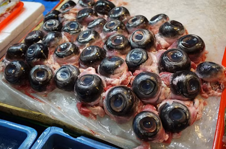 Món ăn này làm khó những người bán bằng cách dù họ có cố gắng sắp xếp, bày biện thế nào thì cũng không thể giấu được vẻ ghê rợn toát ra từ thực phẩm.